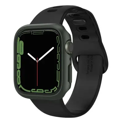 Pouzdro Spigen Thin Fit pro Apple Watch 7/8 (45 mm) - tmavě zelené