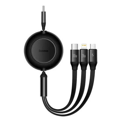 Kabel USB-C 3 v 1 Baseus Bright Mirror 4, micro USB / Lightning / USB-C, 100 W / 3,5 A, 1,1 m (č