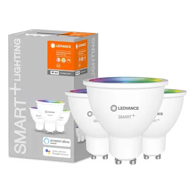 3PAK LED žárovka LED GU10 5W 350lm CCT LEDVANCE SMART+ WiFi RGB Stmívatelná