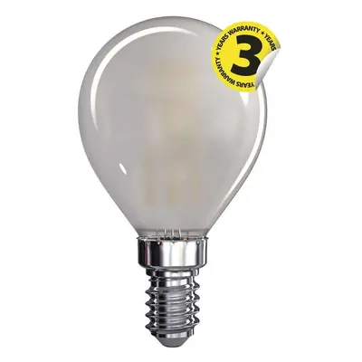 LED žárovka Filament Mini Globe matná 4W E14 teplá bílá