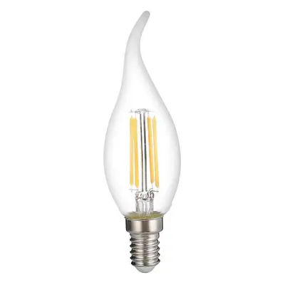 LED Filament Tip Candle Žárovka C35T E14 Clear Glass Stmívatelná 4W Teplá bílá