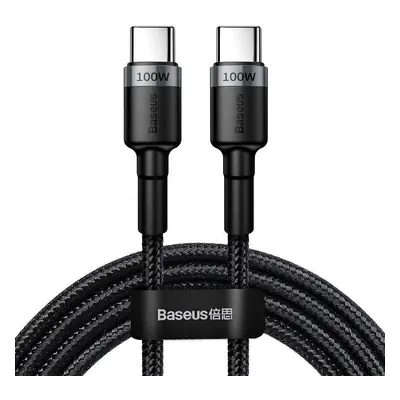 Kabel USB-C na USB-C Baseus Cafule, QC 3.0, PD 2.0, 100W, 5A, 2m (šedočerný)