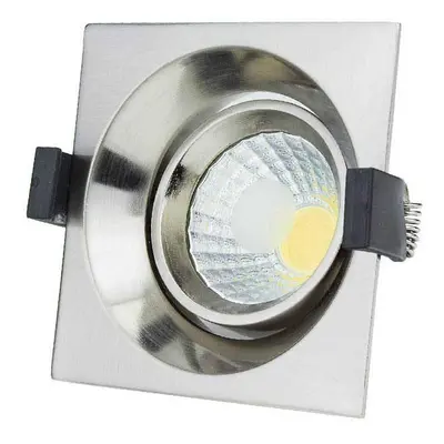 LED COB Stropní svítidlo čtvercové Inox Build-In