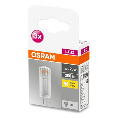 3PAK LED žárovka LED G4 corn 1,8W = 20W 200lm 2700K Teplá 300° 12V OSRAM