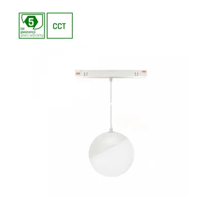 SYSTEM SHIFT SMART- GLOBE P SUSPENDED SPHERE TRACK LIGHT FI100 (815MM CABLE) 5W 165DEG Bílá CCT