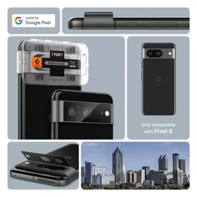 Spigen Glas.tR EZ Fit Optik Camera Protector pro Google Pixel 8 - černý 2 ks.