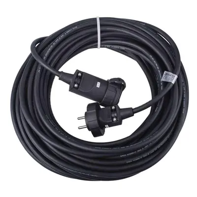 Venkovní prodlužovací kabel 20 m / 1 zásuvka / černý / guma / 230 V / 2,5 mm2