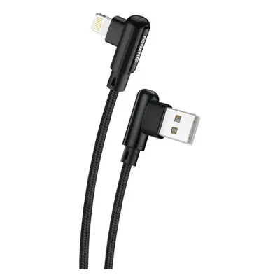 Šikmý kabel z USB na Lightning Foneng X70, 3A, 1m (černý)