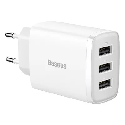 Baseus Kompaktní síťová nabíječka 3x USB 17W bílá (CCXJ020102)