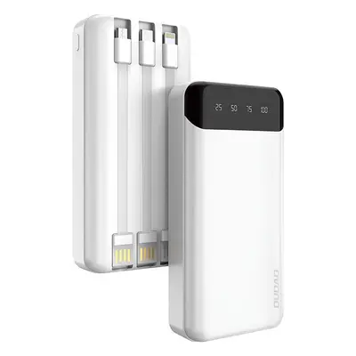 Kapacitní powerbanka Dudao se 3 vestavěnými kabely 20000mAh USB typu C + micro USB + Lightning b