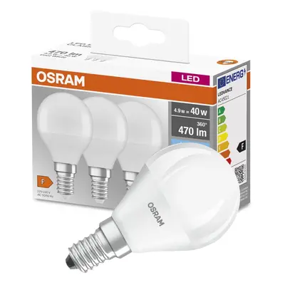 3PAK LED žárovka LED E14 P45 5W = 40W 470lm 4000K Neutrální 300° OSRAM Base