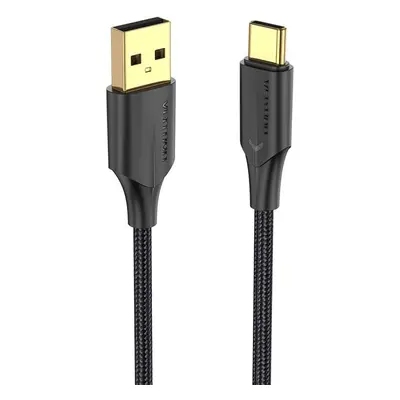 Nabíjecí kabel USB 2.0 na USB-C Vention CTFBF LED 3A 1m (černý)