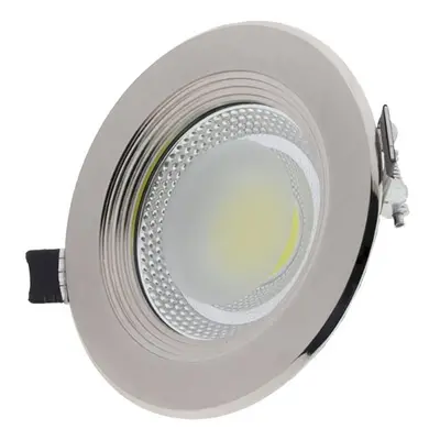 LED COB Stropní svítidlo kruhové Inox