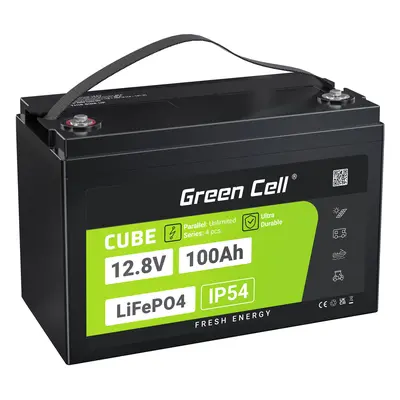 Green Cell CUBE LiFePO4 100Ah 12.8V 1280Wh Lithium Iron Phosphate Baterie pro Caravans,