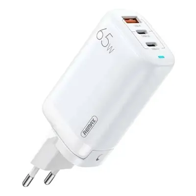 Síťová nabíječka Remax, RP-U55, 2x USB-C, USB, 65W (bílá)