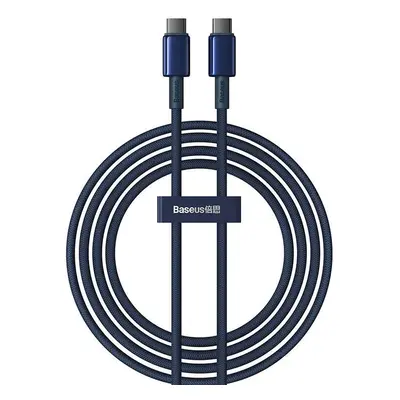 Kabel Baseus Tungsten Glod USB-C na USB-C, 100 W, 2 m (modrý)