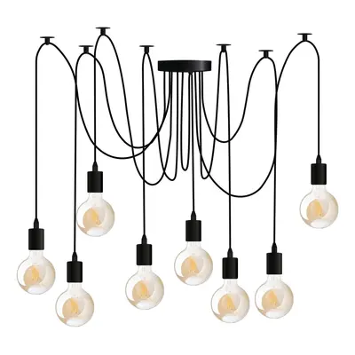 Svítidlo závěsné stropní pavouk 8 ramen pro LED 8x E27 LUMILED