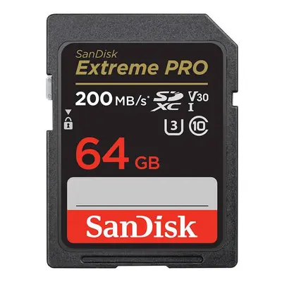 Paměťová karta SANDISK EXTREME PRO SDXC 64GB 200/90 MB/s UHS-I U3 (SDSDXXU-064G-GN4IN)