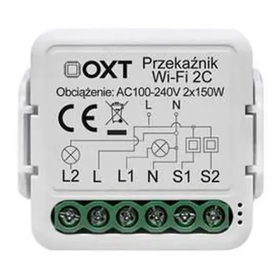 OXT mini reléový modul 2 okruhy WiFi TUYA