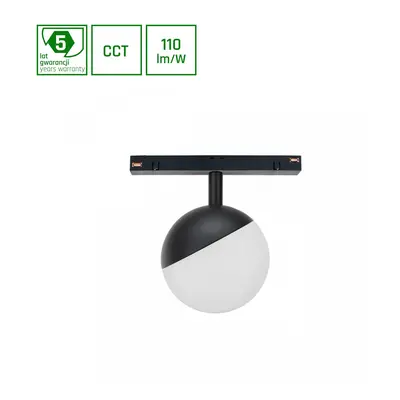 SYSTEM SHIFT CCT- GLOBE SPHERE TRACK LIGHT FI100X130MM 5W 165DEG Černá CCT SWITCH 5Y WARRANTY