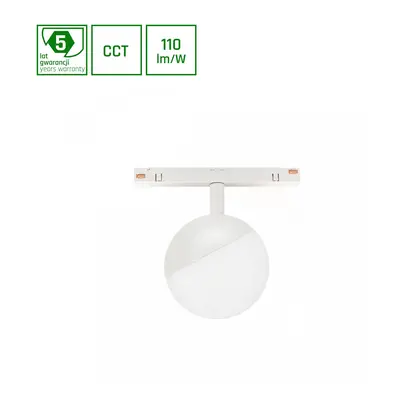 SYSTEM SHIFT CCT- GLOBE SPHERE TRACK LIGHT FI100X130MM 5W 165DEG bílá CCT SWITCH 5Y WARRANTY