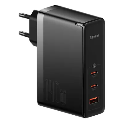 Baseus GaN5 Pro 2xUSB-C + USB síťová nabíječka, 140W (černá)