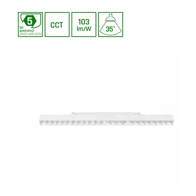 SYSTEM SHIFT CCT- GRID L TRACK LIGHT 440X23X42MM 22W 40DEG Bílá CCT SWITCH 5Y WARRANTY