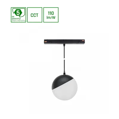 SYSTEM SHIFT CCT- GLOBE P SUSPENDED SPHERE TRACK LIGHT FI100 (815MM CABLE) 5W 165DEG Černá CCT 