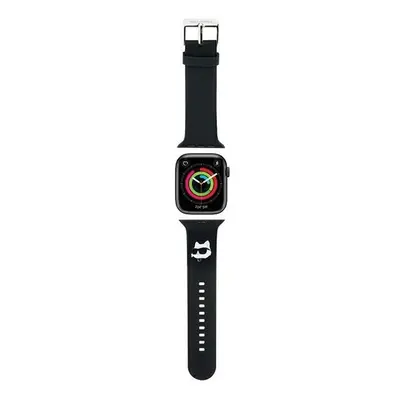 Karl Lagerfeld 3D gumový řemínek Choupette Head pro Apple Watch 42/44/45/49 mm - černý