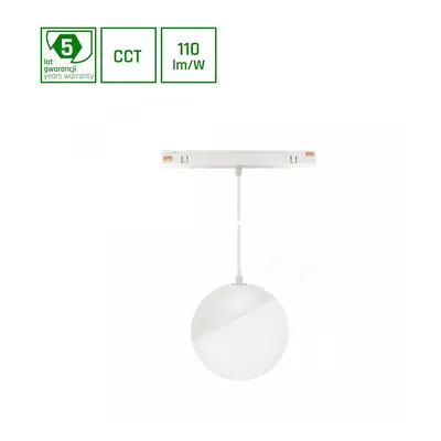 SYSTEM SHIFT CCT- GLOBE P SUSPENDED SPHERE TRACK LIGHT FI100 (815MM KABEL) 5W 165DEG Bílá CCT S