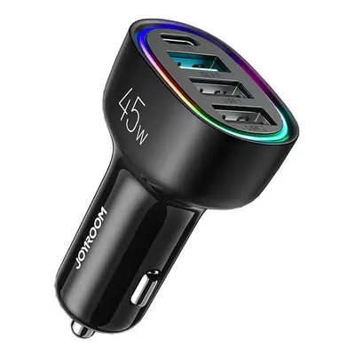 Nabíječka do auta Joyroom JR-CL09, 1x USB-C PD, 1x QC3.0 USB, 2x USB 45W (černá)