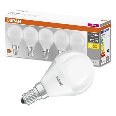 5PAK LED žárovka LED E14 P45 5W = 40W 470lm 2700K Teplá OSRAM Base