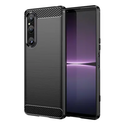 Karbonové pouzdro pro Sony Xperia 1 V flexibilní silikonové karbonové pouzdro černé