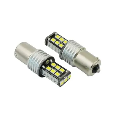 Auto LED žárovka BA15S 15 SMD 2835 PY21W oranžová