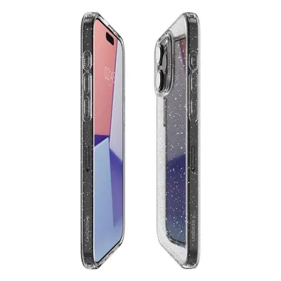 Pouzdro Spigen Liquid Crystal pro iPhone 15 Pro - průhledný brokát