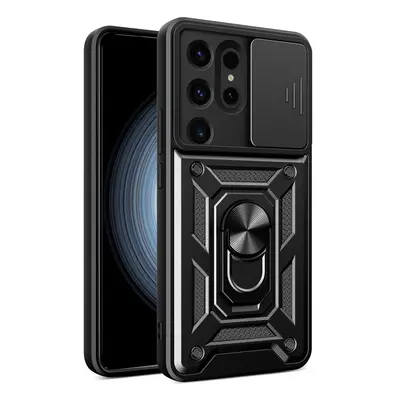 Pouzdro Hybrid Armor Camshield pro Samsung Galaxy S24 Ultra obrněné s krytem fotoaparátu - černé