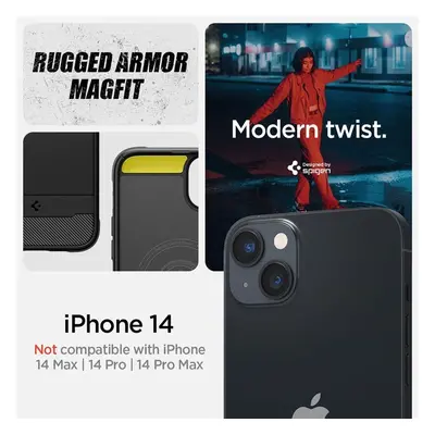 Spigen Rugged Armor Mag pouzdro s MagSafe pro iPhone 14 - matně černé