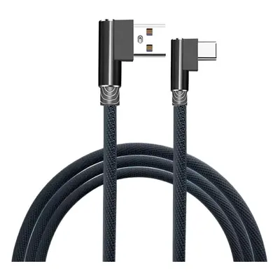 Rohový kabel USB A/M - USB C 1m černý, Quick charge, černý