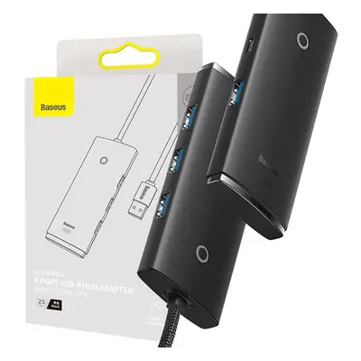 Rozbočovač 4 v 1 řady Baseus Lite USB na 4x USB 3.0 25 cm (černý)