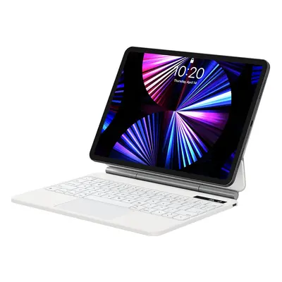 Baseus Brilliance magnetické pouzdro bezdrátová klávesnice s displejem iPad 10 10,9" (2022) bílá