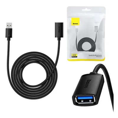 Prodlužovací kabel Baseus USB 3.0 samec-samice, řada AirJoy, 3 m (černý)