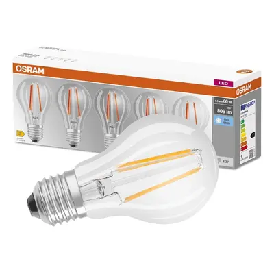 5PAK LED žárovka LED E27 A60 6,5W = 60W 806lm 4000K Neutrální 300° OSRAM