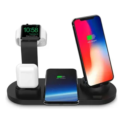 WD-02 | QI dock pro Apple iPhone Airpods Watch | 15W bezdrátová nabíječka | 3 konektory - USB-C 