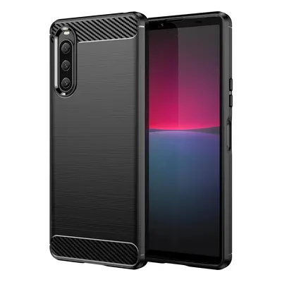 Karbonové pouzdro pro Sony Xperia 10 V flexibilní silikonové karbonové pouzdro černé