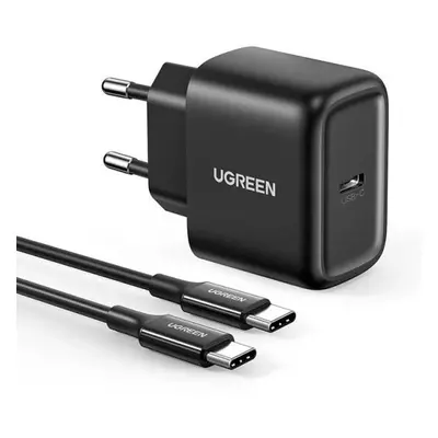 Ugreen Síťová nabíječka USB typu C 25W Power Delivery + kabel USB typu C 2m černý (50581)