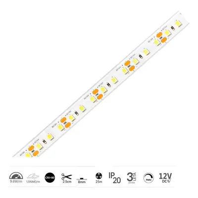 LED pásek 12V PROFI FLEX 1m 9.6W/m 120ks/m 10000K 2835 ULTRA STUDENÁ BÍLÁ