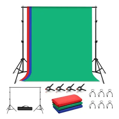 Sada fotopozadí/stojan Puluz 2x2m + fotopozadí 3 ks PKT5204