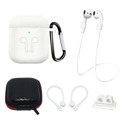 Sada silikonových pouzder AirPods 2 / AirPods 1 + pouzdro / klip na ucho / řemínek na krk / držá