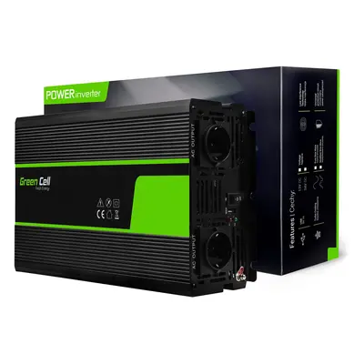 Green Cell měnič napětí do auta 24V na 230V 2000W/4000W čistý sinus