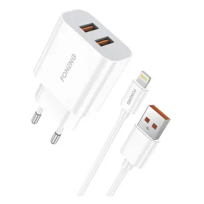 2x síťová nabíječka USB Foneng EU45 + kabel USB Lightning